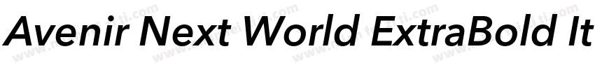 Avenir Next World ExtraBold It字体转换